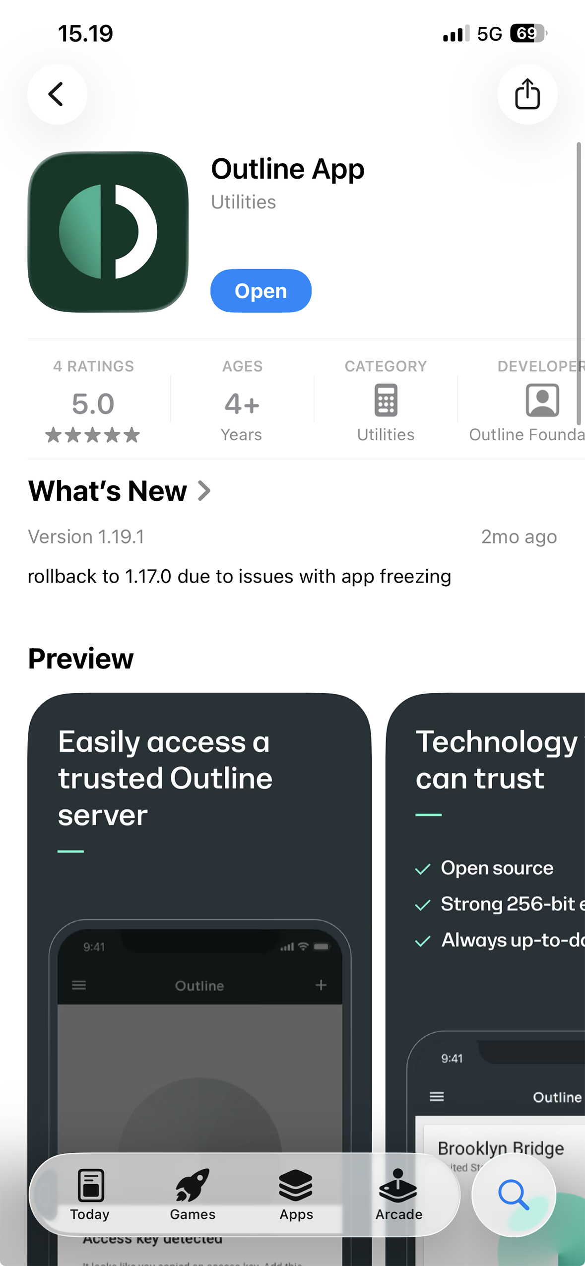 Download Outline App from App Store